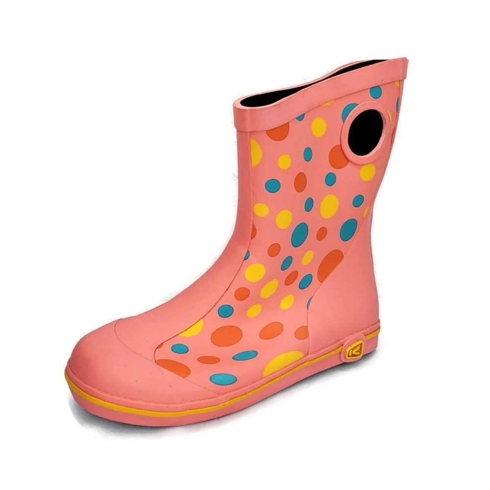 KEEN Girls Rubber Rain Boots Polka Dots Sample